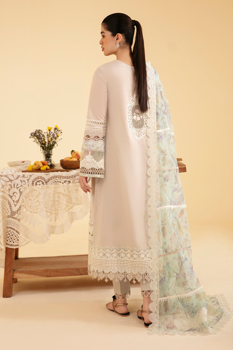 QALAMKAR CHIKANKARI EMBROIDERED LAWN - 3 PC UNSTITCHED
