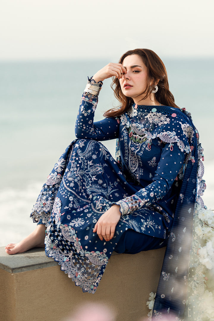 QALAMKAR LUXURY EMBROIDERED LAWN - 3 PC UNSTITCHED