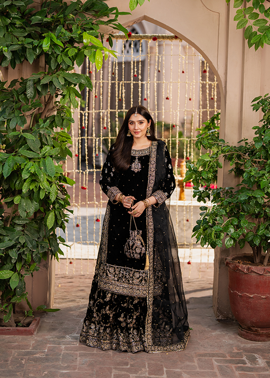 HASEEN’S EMBROIDERED WEDDING CHIFFON - 3 PC UNSTITCHED