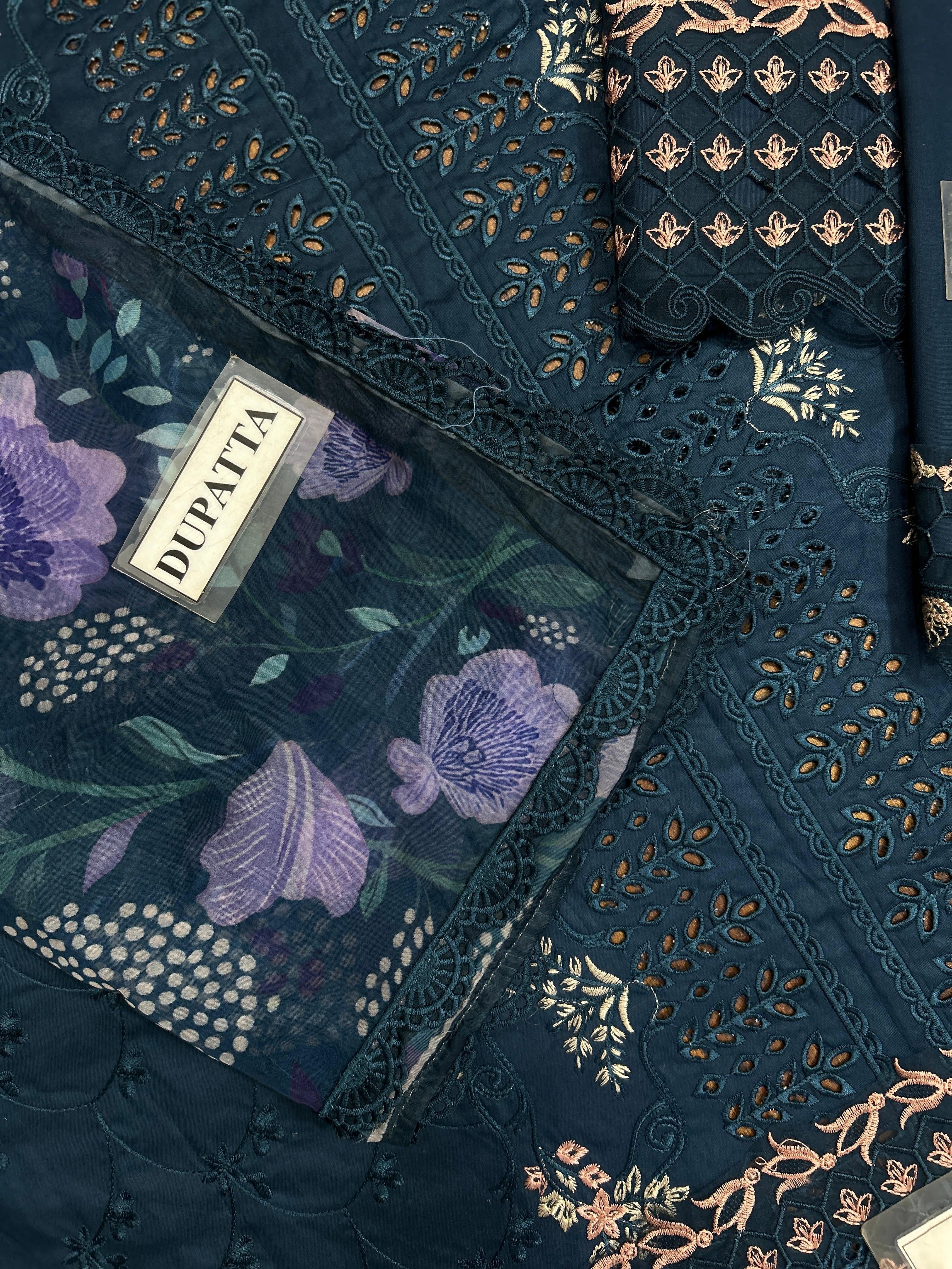 RANG RASIYA EMBROIDERED CHIKANKARI LAWN - 3 PC UNSTITCHED