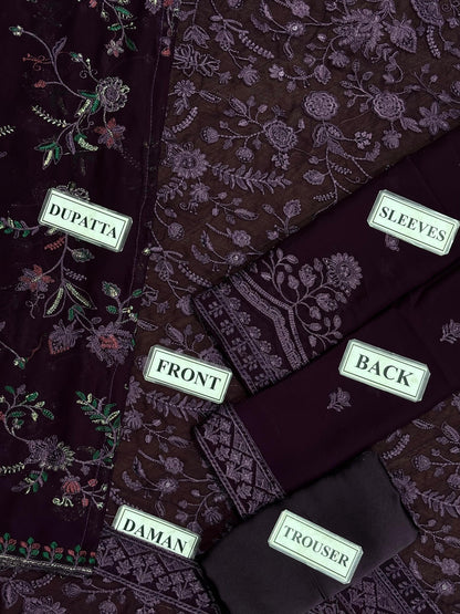 ZARIF EMBROIDERED CHIFFON - 3 PC UNSTITCHED