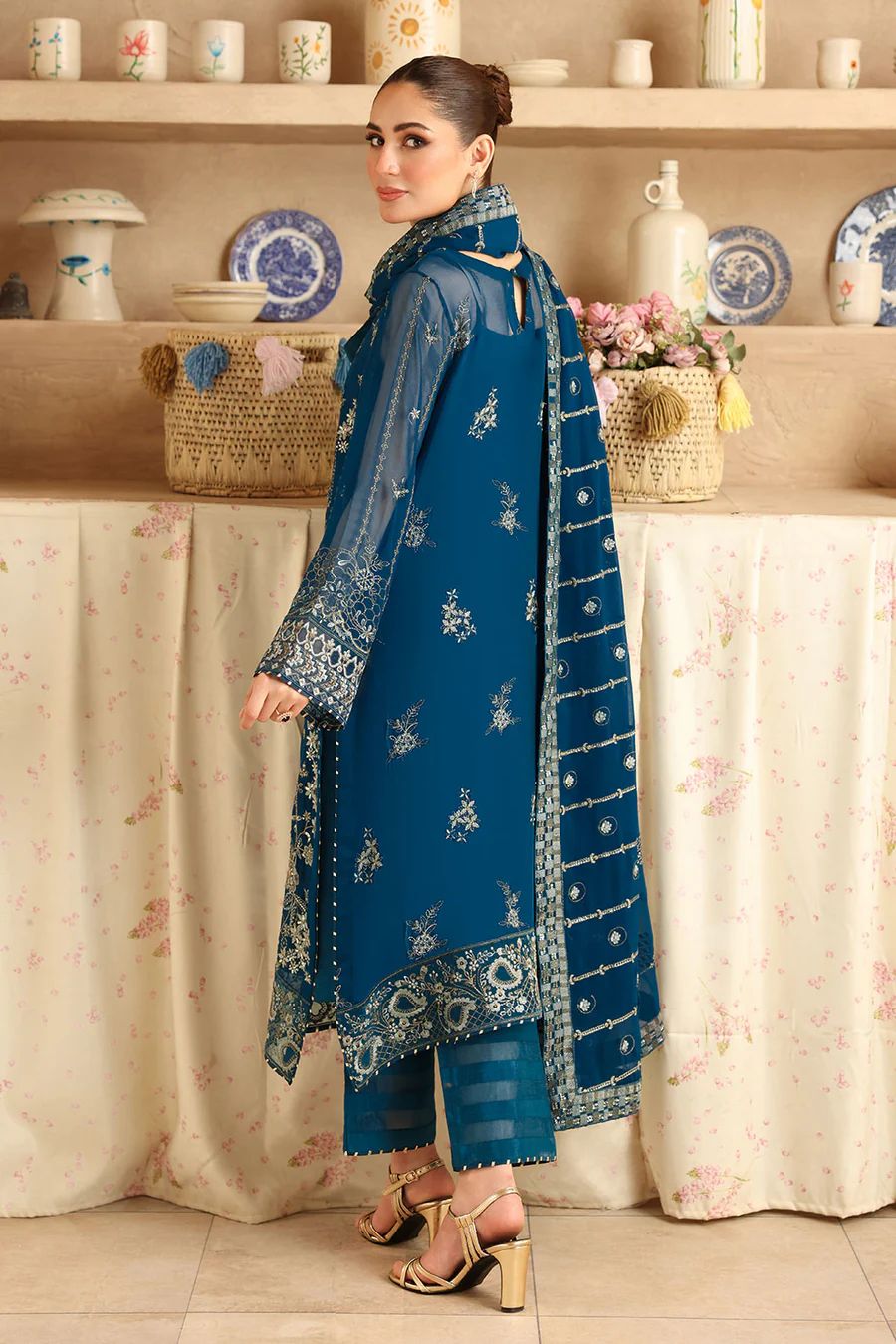 RAMSHA LUXURY EMBROIDERED CHIFFON - 3 PC UNSTITCHED