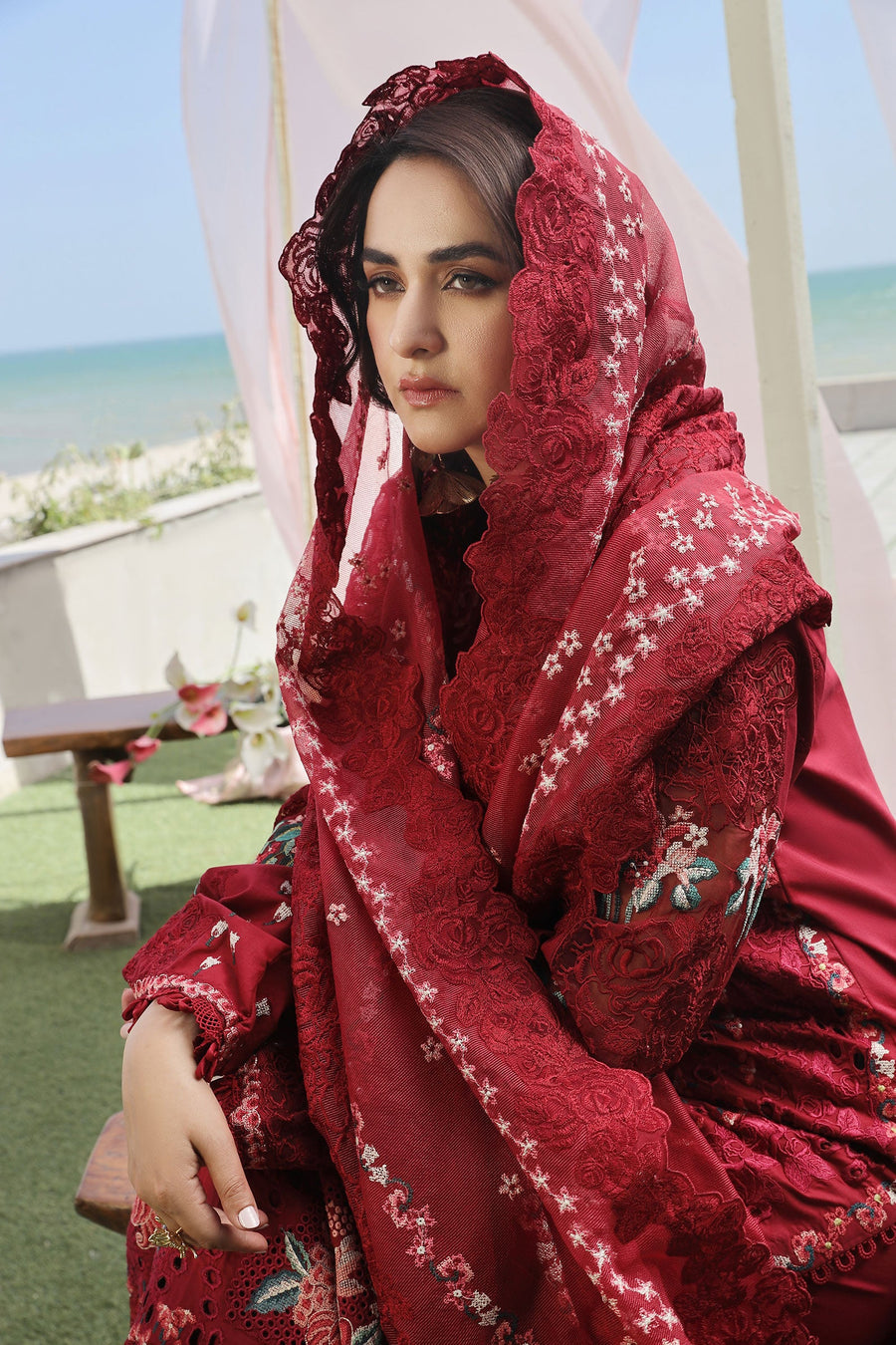 MARYAM HUSSAIN CHIKANKARI EMBROIDERED LAWN - 3 PC UNSTITCHED