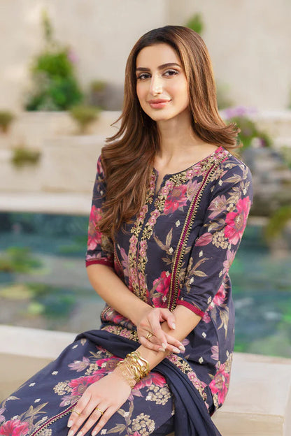 IZNIK DIGITAL PRINTED EMBROIDERED LAWN - 3 PC UNSTITCHED
