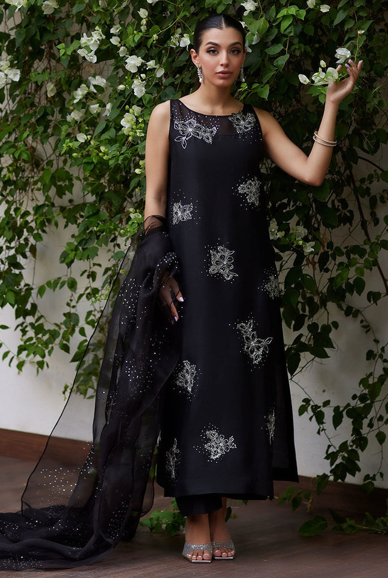 FARAH TALIB AZIZ EMBROIDERED HANDMADE ORGANZA - 3 PC UNSTITCHED