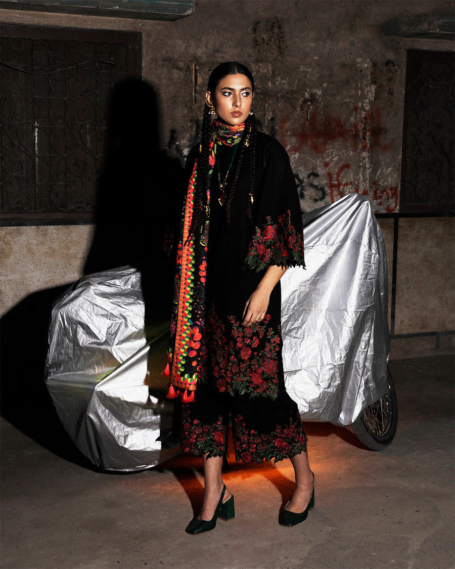 JUGNU EMBROIDERED CHIKANKARI LAWN - 3 PC UNSTITCHED