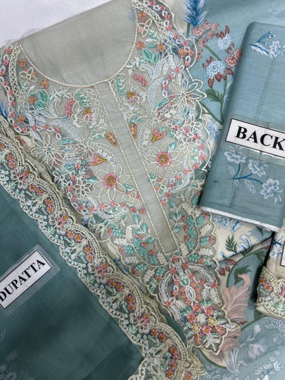 AFROZEH PRINTED EMBROIDERED LAWN - 3 PC UNSTITCHED