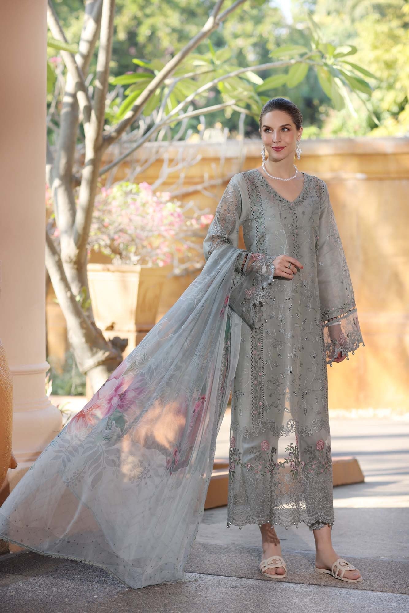 NOOR BY SADIA LUXURY EMBROIDERED LAWN - 3 PC UNSTITCHED