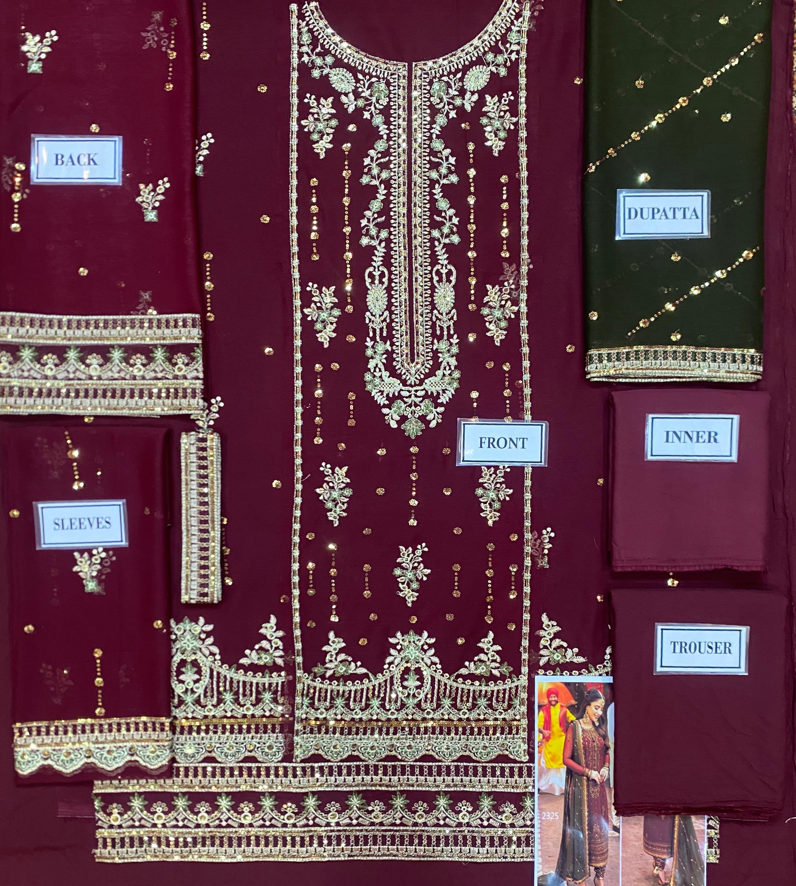 ASIM JOFA LUXURY WEDDING EMBROIDERED CHIFFON - 3 PC UNSTITCHED