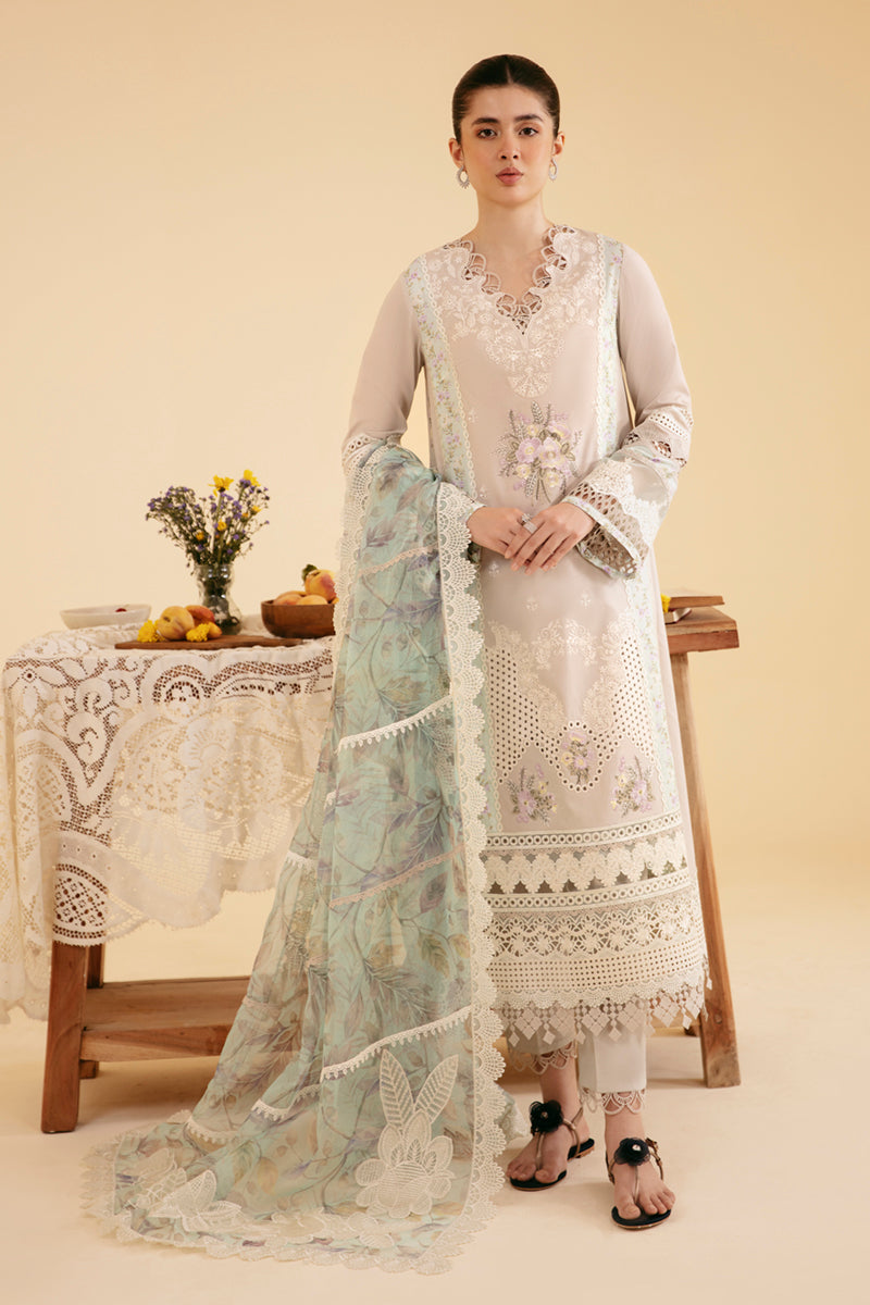 QALAMKAR CHIKANKARI EMBROIDERED LAWN - 3 PC UNSTITCHED