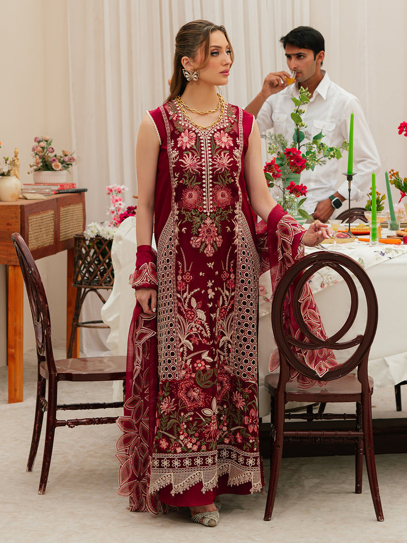 MAHNUR LUXURY EMBROIDERED - LAWN 3 PC UNSTITCHED