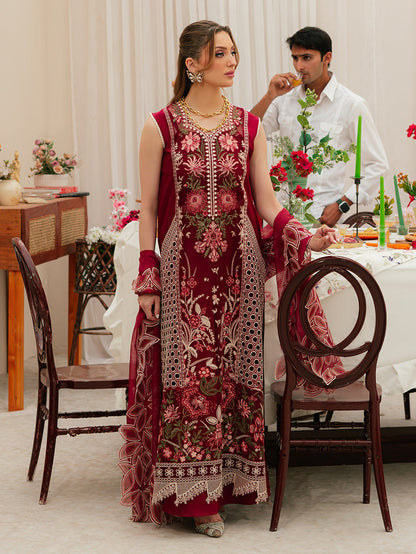 MAHNUR LUXURY EMBROIDERED - LAWN 3 PC UNSTITCHED