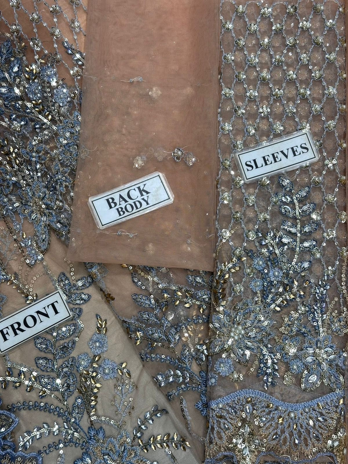 MARIA B EMBROIDERED NET FROK - 3 PC UNSTITCHED