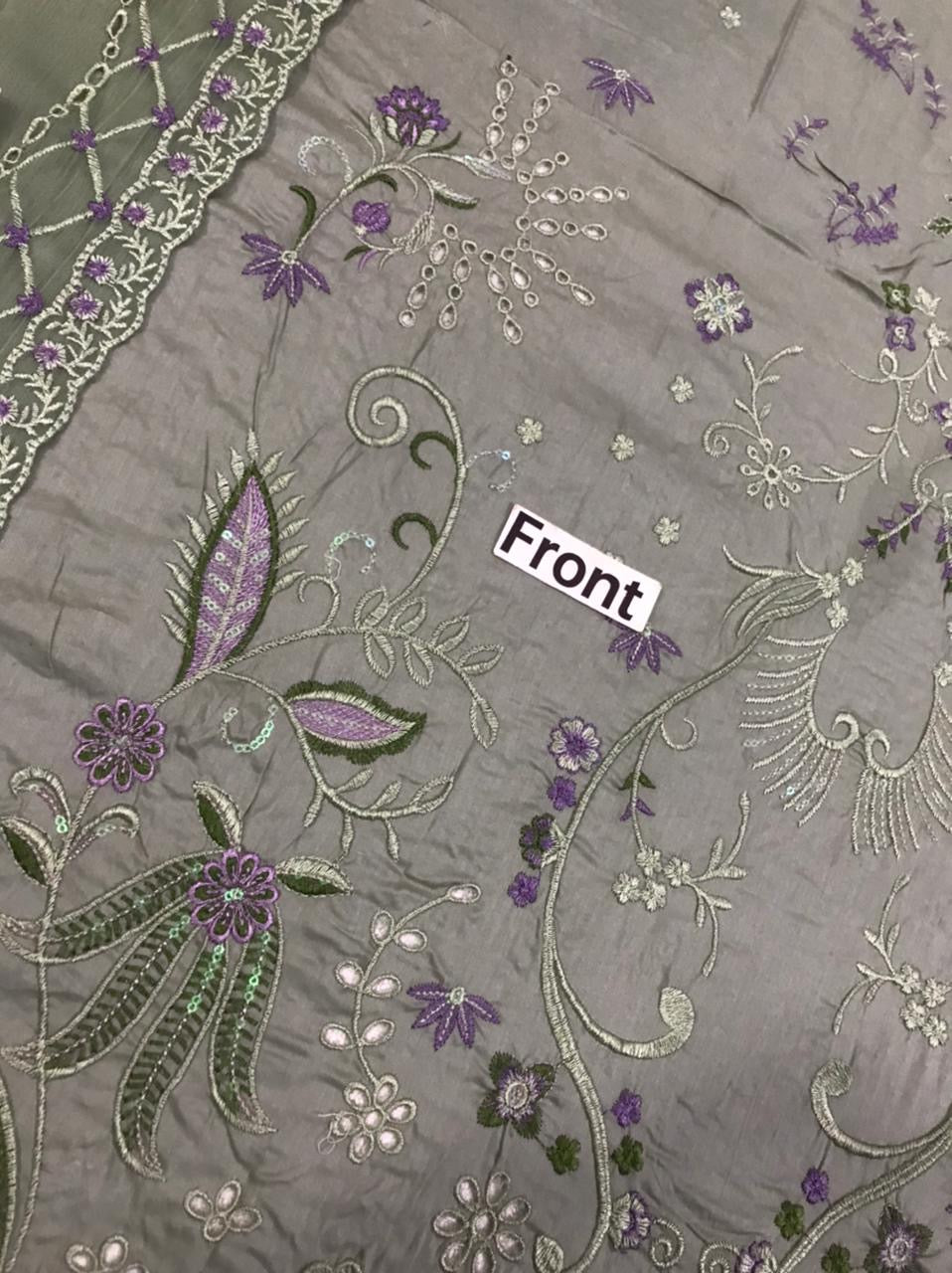 EMBROIDERED LAWN DRESS - 3 PC UNSTITCHED