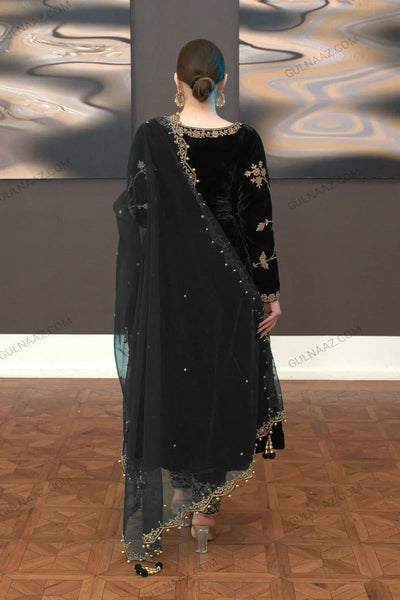 ZAFIRA LUXURY EMBROIDERED VELVET - 3 PC UNSTITCHED