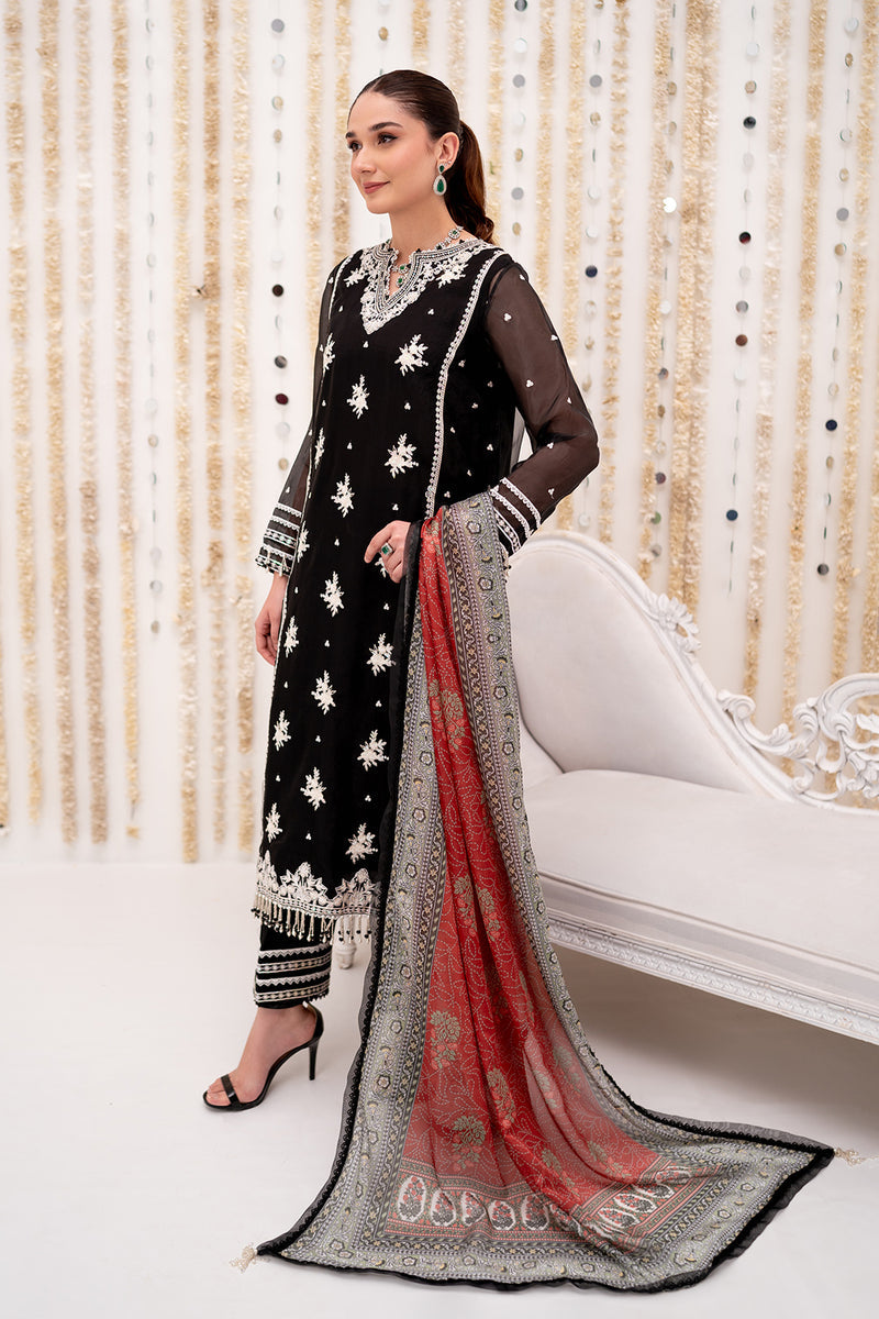 MALIHA KAMAL LUXURY EMBROIDERED CHIFFON - 3 PC UNSTITCHED