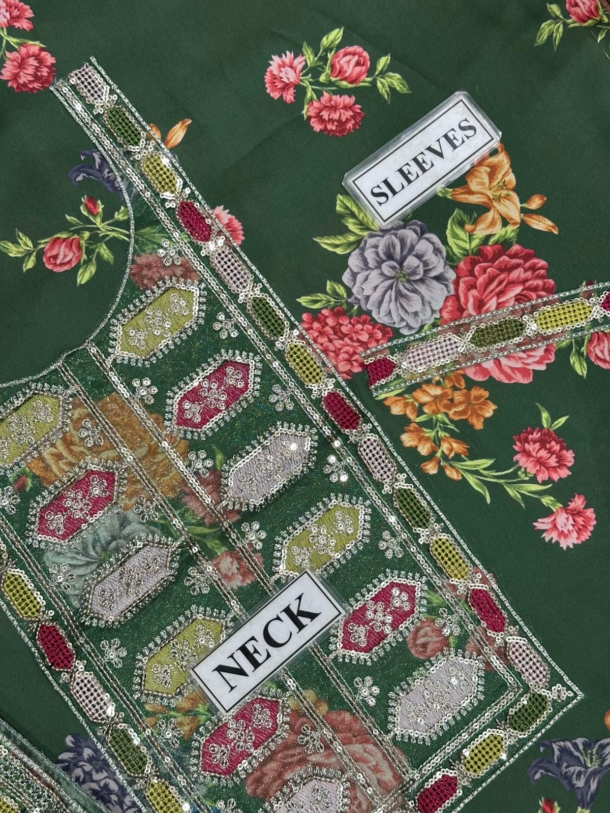 ANEELA’S EMBROIDERED SILK - 3 PC UNSTITCHED