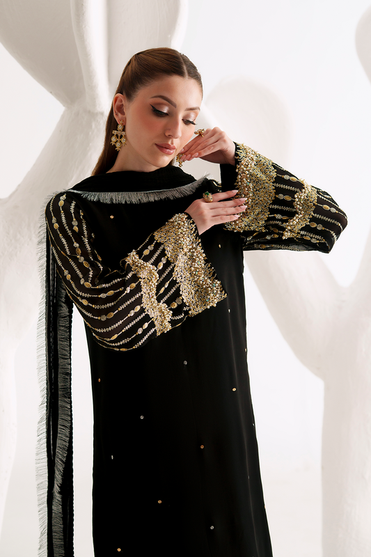 AMAVE EMBROIDERED CHIFFON DRESS - 3 PC UNSTITCHED