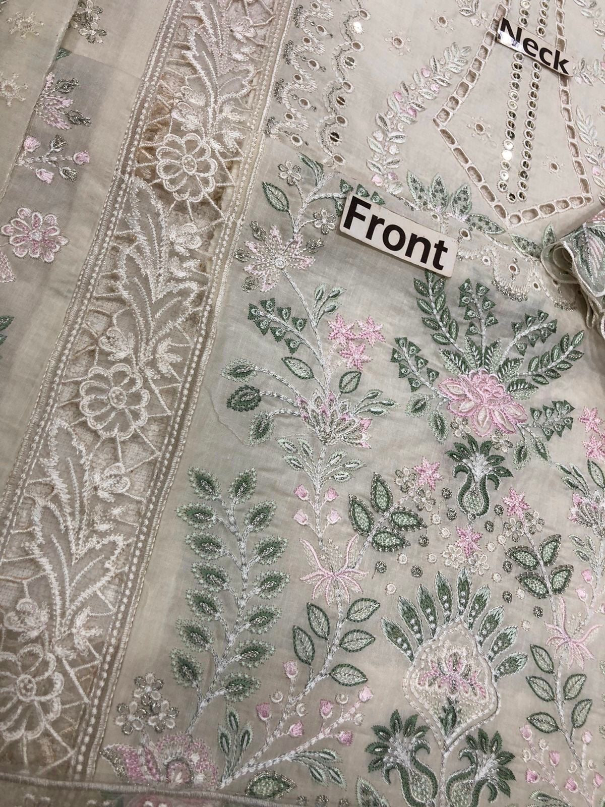 AKBAR ASLAM LUXURY CHIKANKARI LAWN EMBROIDERED - 3 PC UNSTITCHED