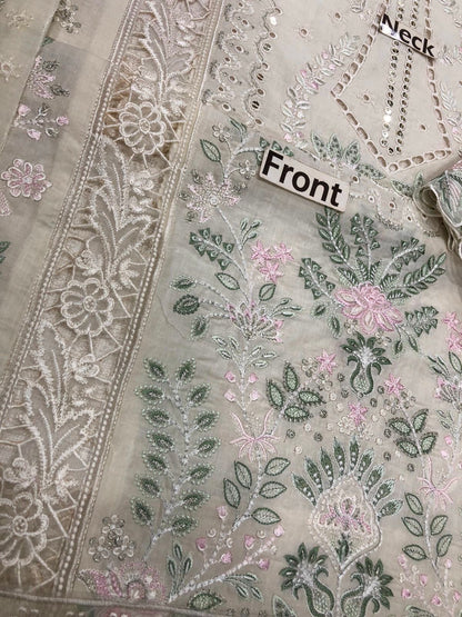 AKBAR ASLAM LUXURY CHIKANKARI LAWN EMBROIDERED - 3 PC UNSTITCHED