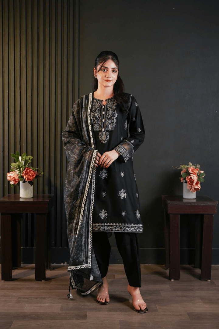 HOORAINS PRET EMBROIDERED COTTON - 3 PC STITCHED
