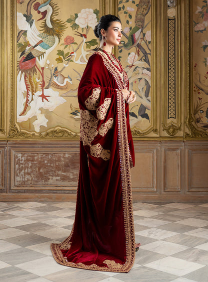 ZAINAB CHOTTANI EMBROIDERED ZARI ORGANZA VELVET - 3 PC UNSTITCHED