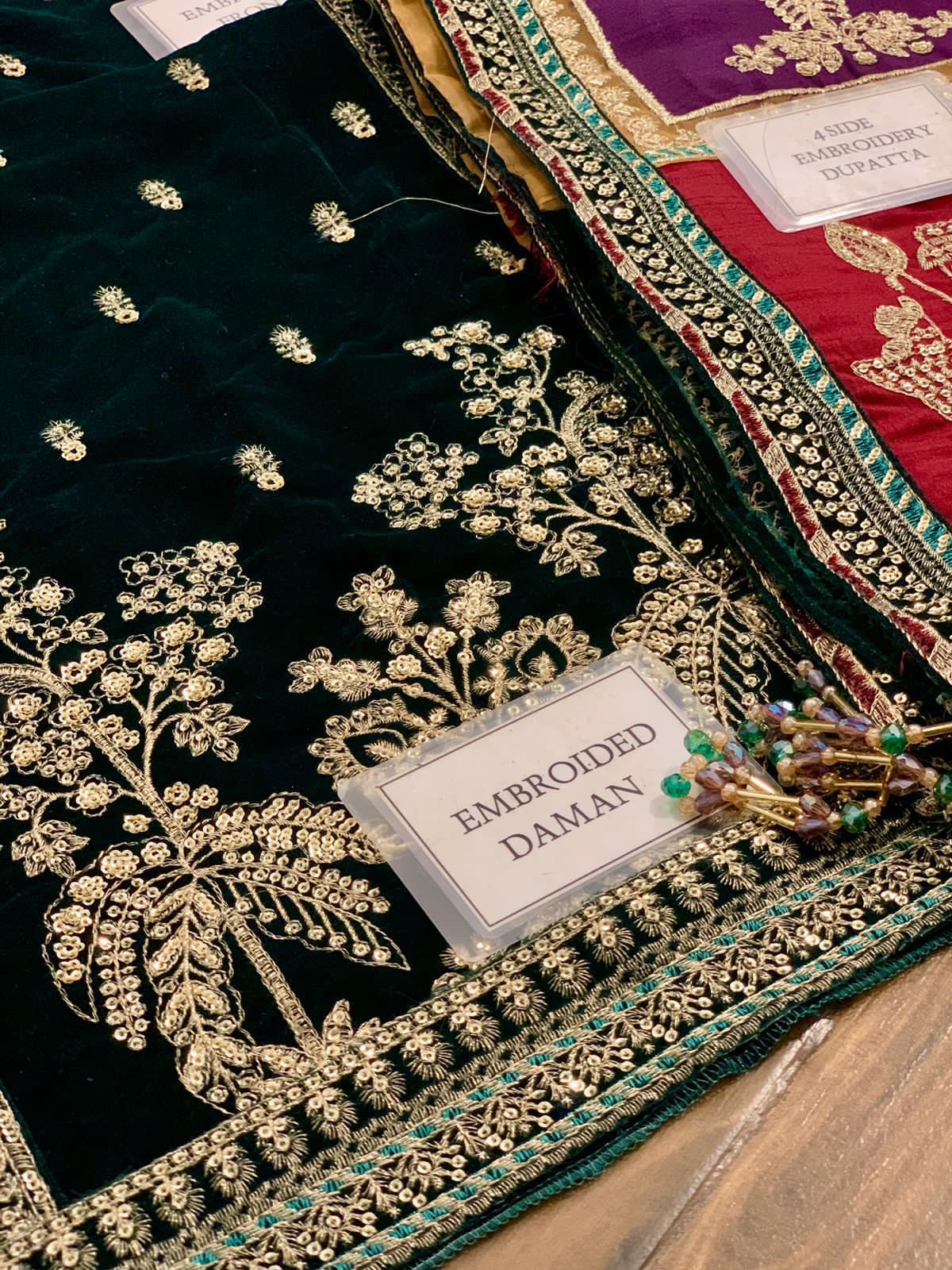 JAZMIN LUXURY EMBROIDERED VELVET - 3 PC UNSTITCHED
