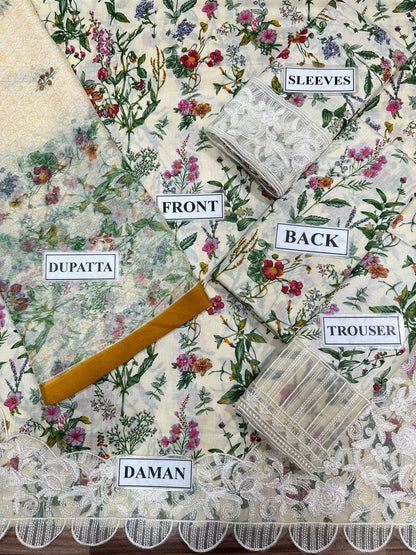 MARIA B FORMALS PRINTED EMBROIDERED LAWN - 3 PC UNSTITCHED