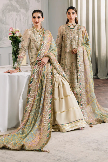BAROQUE CHANTELLE LUXURY WEDDING EMBROIDERED SEMI PURE CHIFFON - 3 PC UNSTITCHED