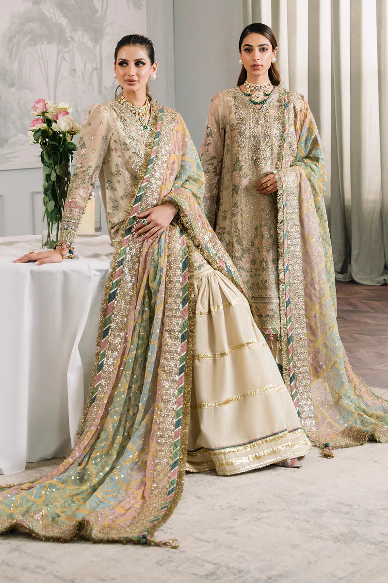 BAROQUE CHANTELLE LUXURY WEDDING EMBROIDERED SEMI PURE CHIFFON - 3 PC UNSTITCHED