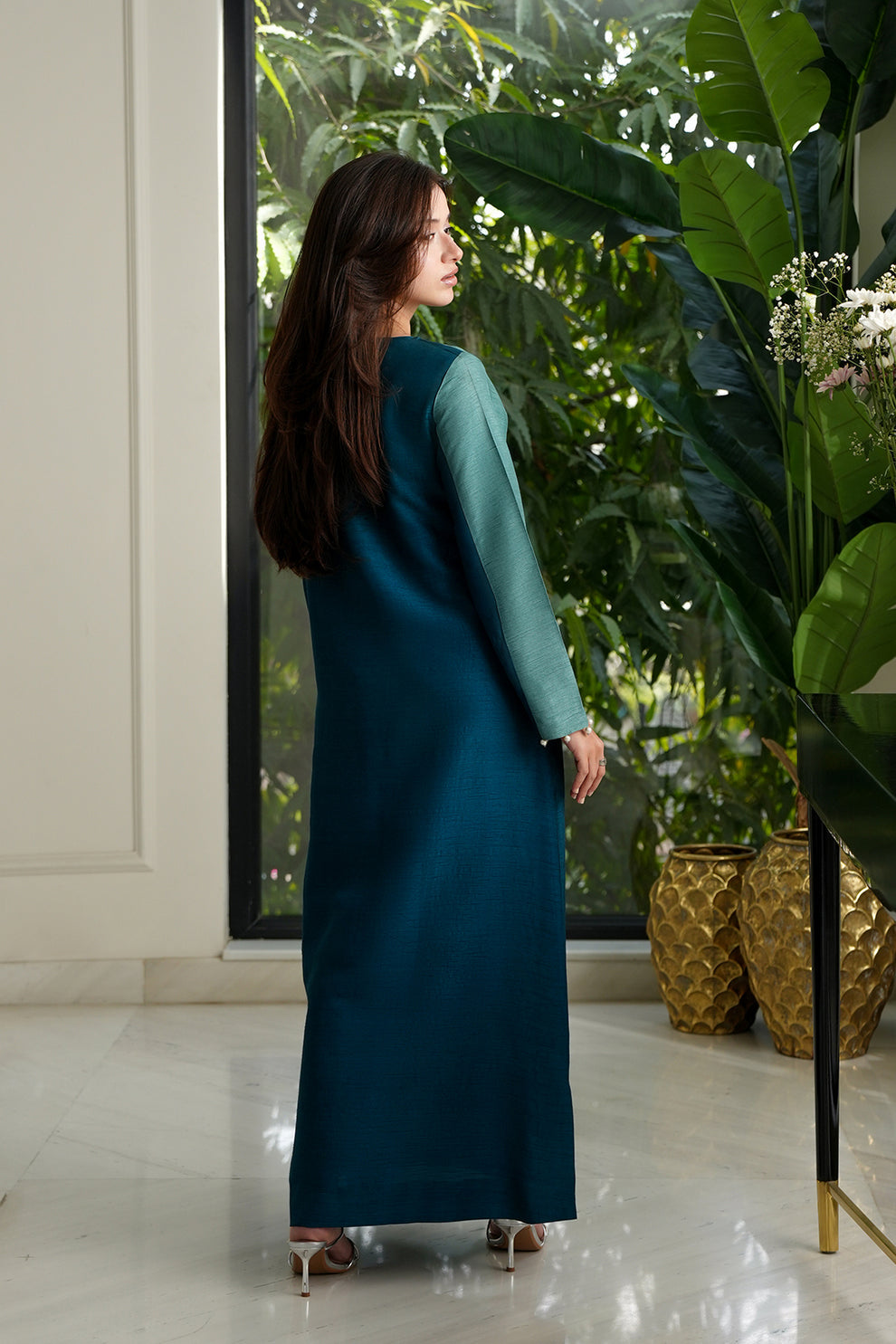 LULUSAR RAW SILK EMBROIDERED TIE N DIE DRESS - 3 PC UNSTITCHED