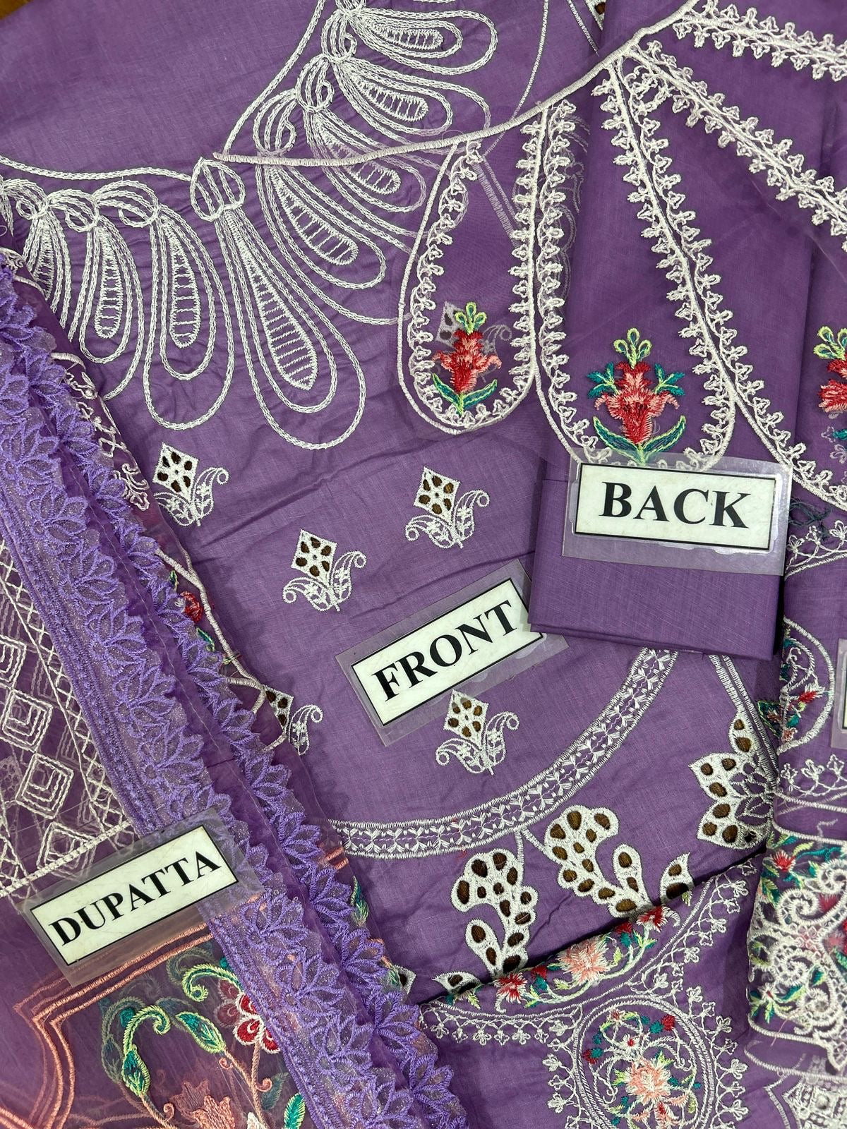 BIN ILYAS SHIFFLI EMBROIDERED COTTON - 3 PC UNSTITCHED