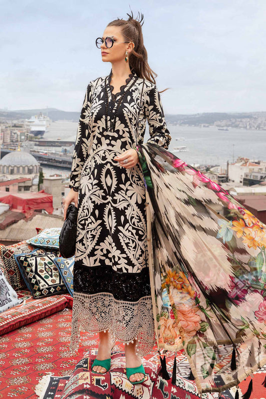 MARIA B FORMALS PRINTED EMBROIDERED LAWN - 3 PC UNSTITCHED