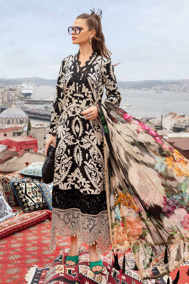 MARIA B FORMALS PRINTED EMBROIDERED LAWN - 3 PC UNSTITCHED