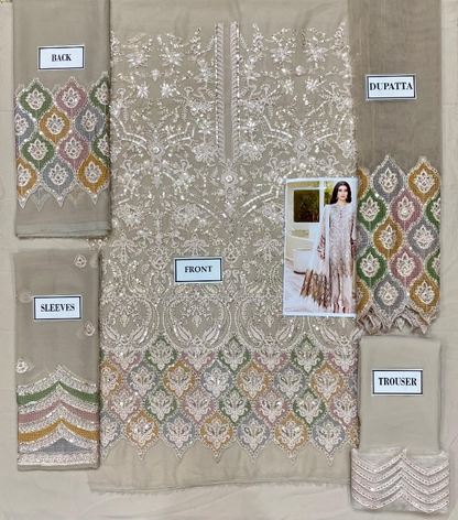 JAZMIN EMBROIDERED CHIFFON - 3 PC UNSTITCHED