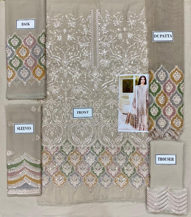 JAZMIN EMBROIDERED CHIFFON - 3 PC UNSTITCHED