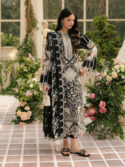 BIN ILYAS EMBROIDERED CHIKANKARI LAWN - 3 PC UNSTITCHED