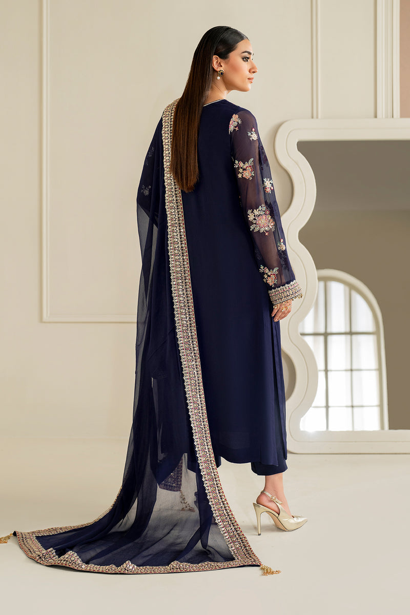 BAROQUE EMBROIDERED CHIFFON - 3 PC UNSTITCHED
