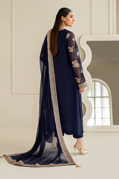 BAROQUE EMBROIDERED CHIFFON - 3 PC UNSTITCHED