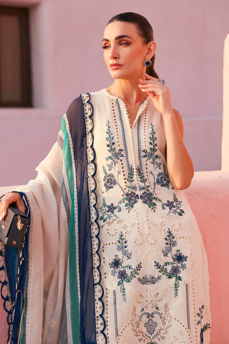 MARIA B LUXURY EMBROIDERED CHIKANKARI LAWN - 3 PC UNSTITCHED