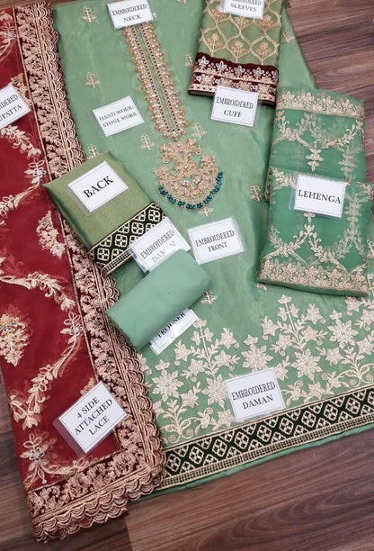 MARIA B LUXURY WEDDING EMBROIDERED MYSOORI - 3 PC UNSTITCHED