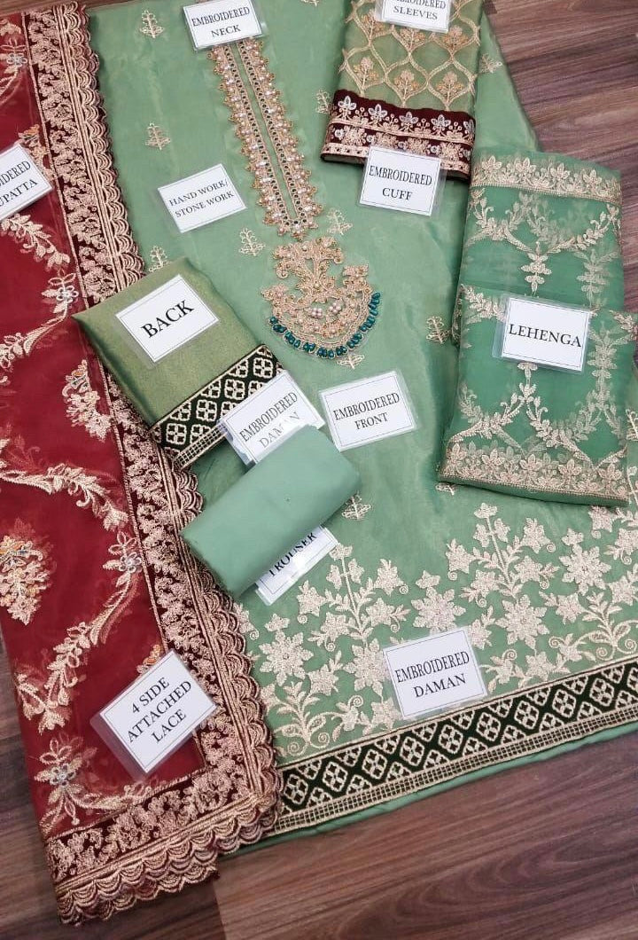 MARIA B LUXURY WEDDING EMBROIDERED MYSOORI - 3 PC UNSTITCHED