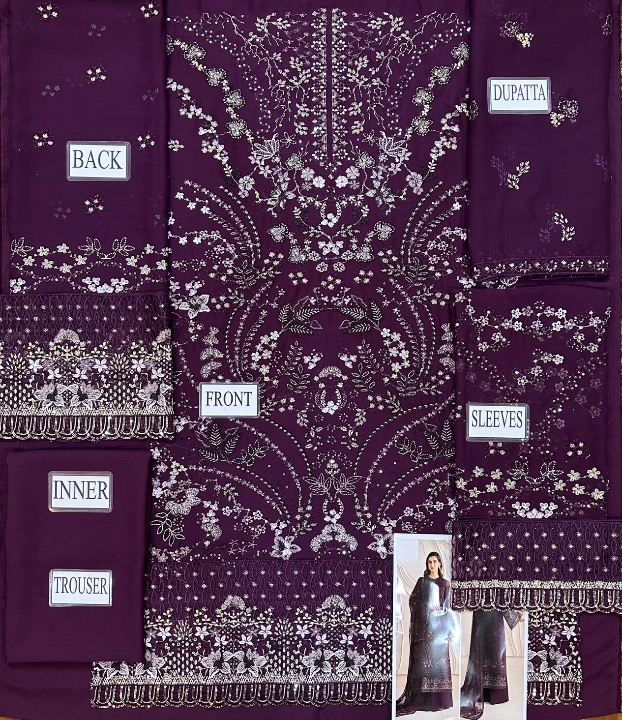 LAVISH PREMIUM EMBROIDERED CHIFFON - 3 PC UNSTITCHED