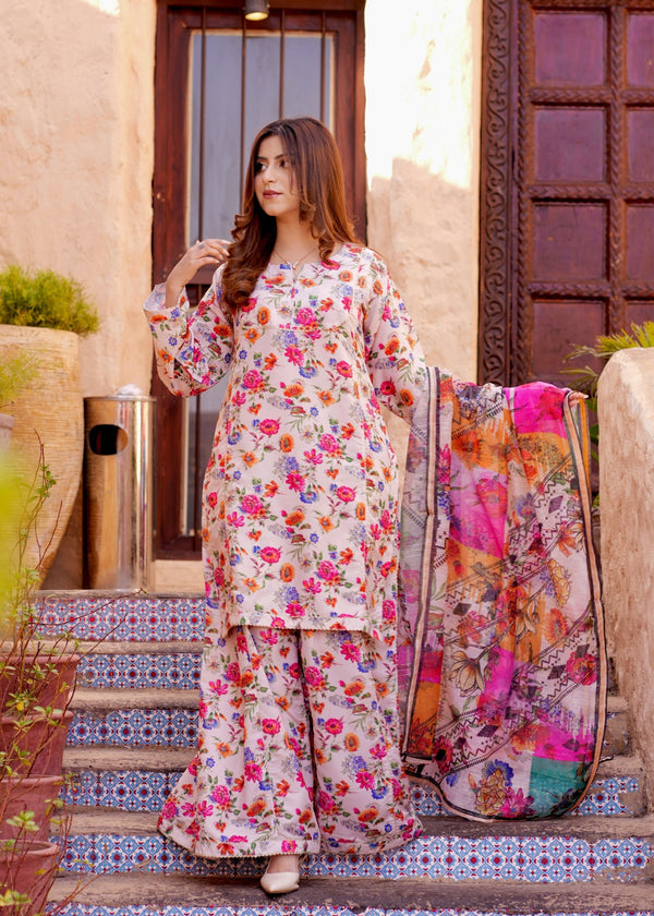 HOORAINS PRET DIGITAL PRINTED LAWN - 3 PC STITCHED