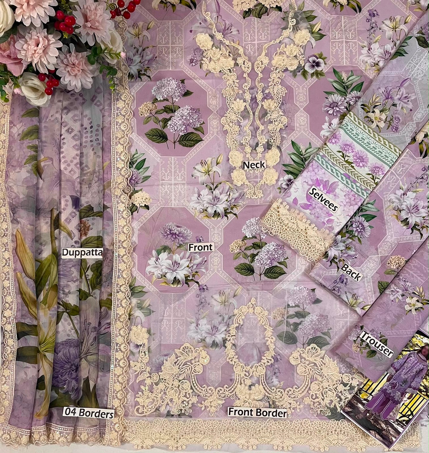 ELAF PREMIUM PRINTED EMBROIDERED LAWN - 3 PC UNSTITCHED