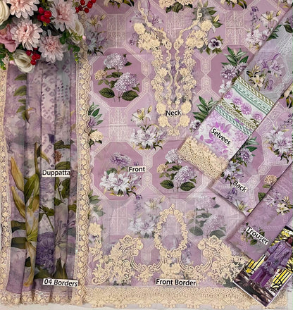 ELAF PREMIUM PRINTED EMBROIDERED LAWN - 3 PC UNSTITCHED