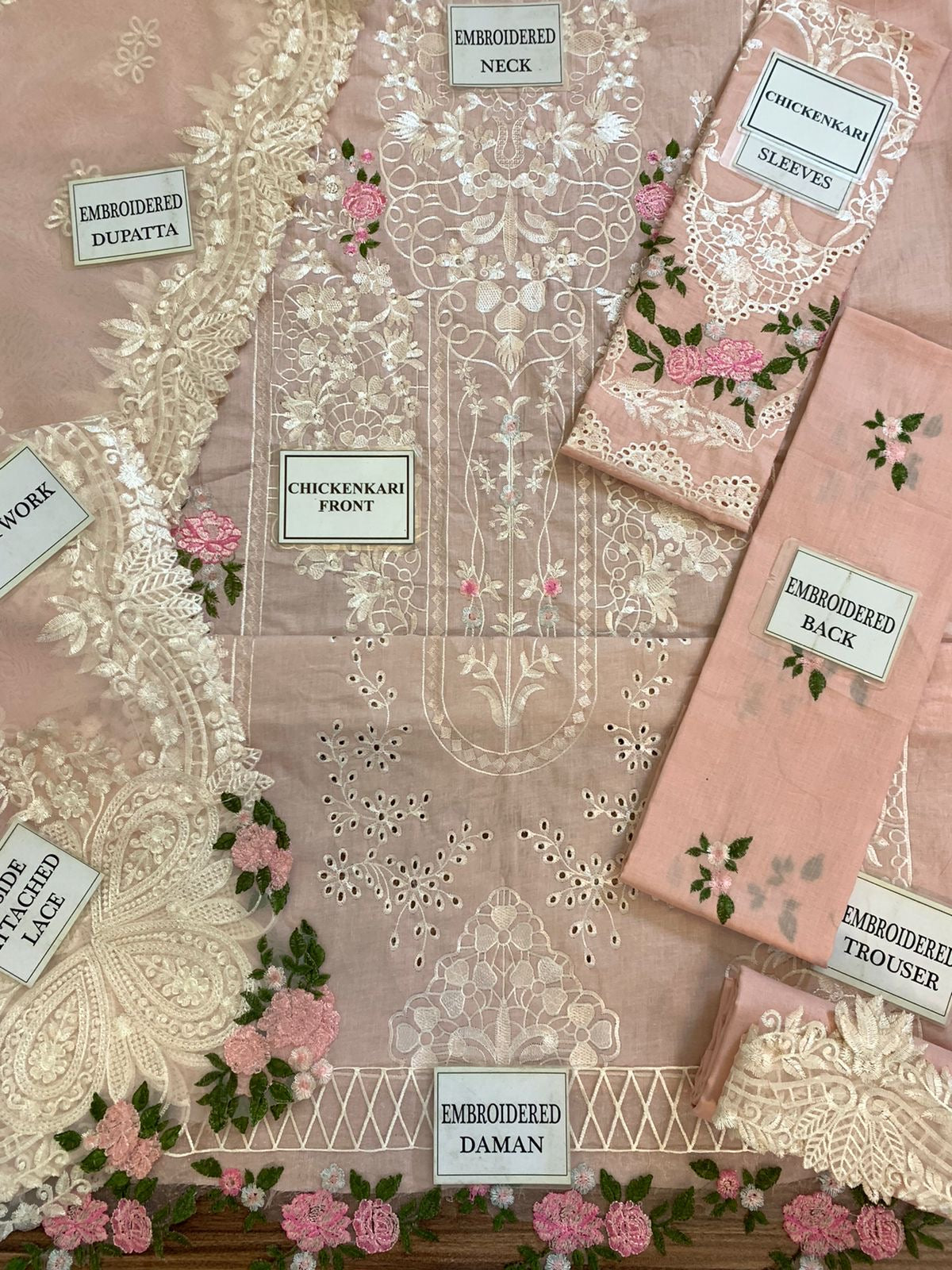 ELAF CHIKANKARI EMBROIDERED LAWN - 3 PC UNSTITCHED