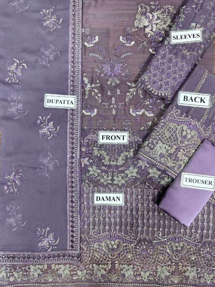 LAVISH LUXURY WEDDING EMBROIDERED CHIFFON - 3 PC UNSTITCHED