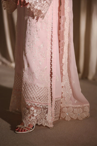 AZURE EMBROIDERED CHIFFON DRESS - 3 PC UNSTITCHED
