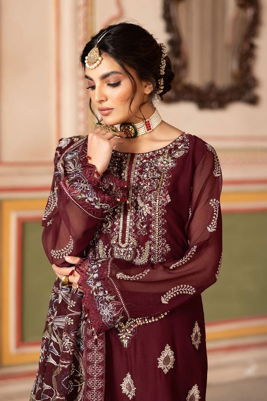 RAMSHA LUXURY EMBROIDERED CHIFFON - 3 PC UNSTITCHED